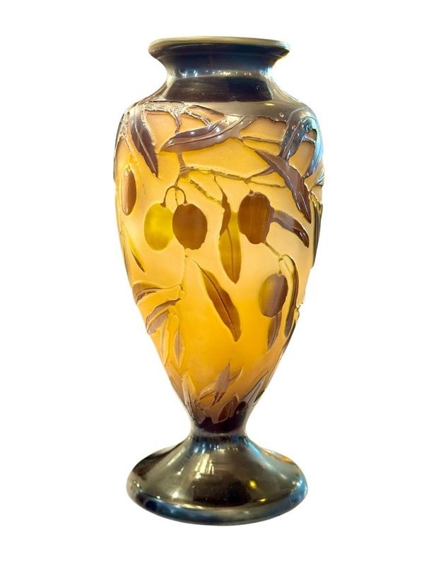 Gallé Art Nouveau Vase "with Olives"