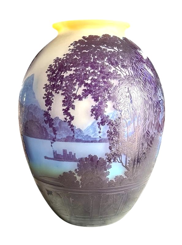 Emile Gallé Vase Art Nouveau "Lac De Come"-photo-1