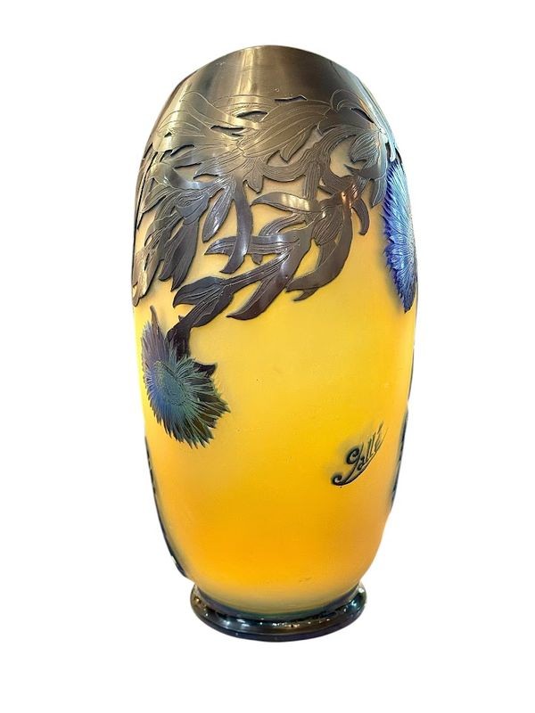 Emile Gallé Art Nouveau Vase "marine Ficoïdes"-photo-3