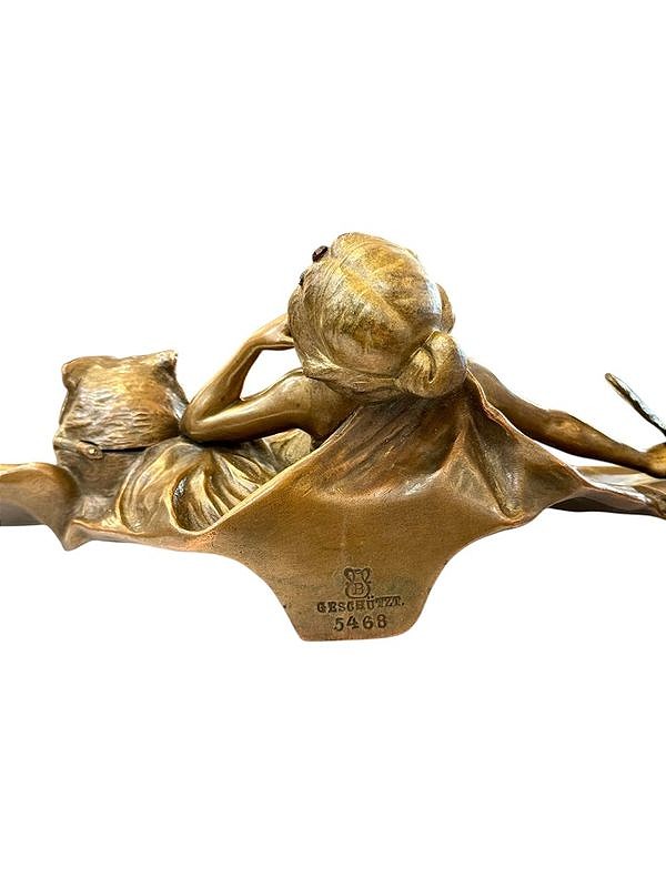 Franz Bergman Art Nouveau Bronze Inkwell From Vienna-photo-5