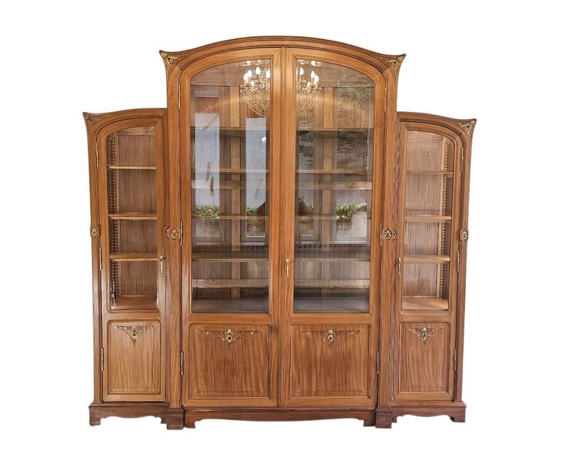 Georges Nowak Importante Bibliothèque Art Nouveau "Aux Orchidées"