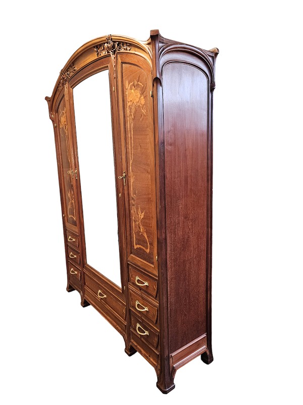 Armoire Art Nouveau Ecole de Nancy "Aux Roses"-photo-2