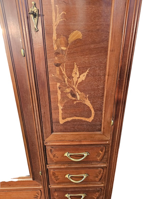 Armoire Art Nouveau Ecole de Nancy "Aux Roses"-photo-1