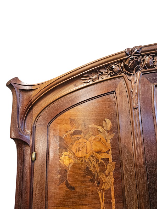 Armoire Art Nouveau Ecole de Nancy "Aux Roses"-photo-3
