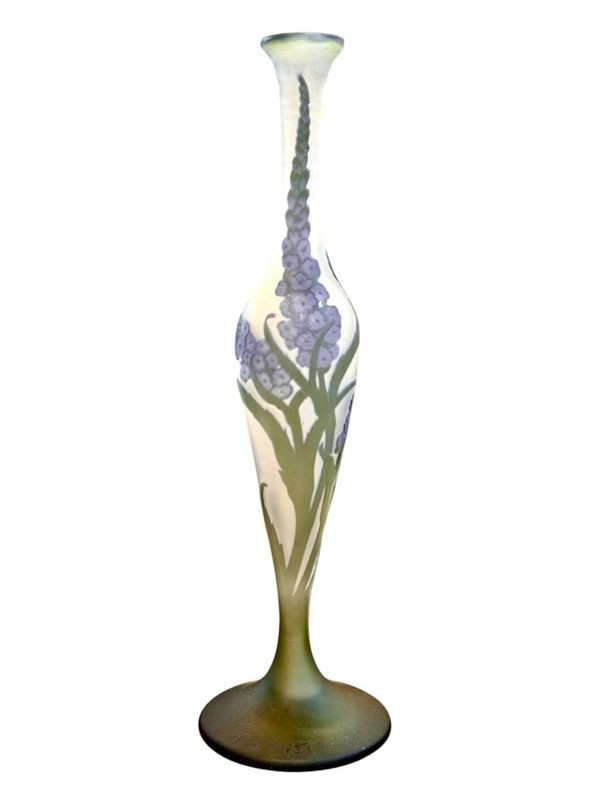 Emile Gallé Vase  Art Nouveau "Aux Lupins"