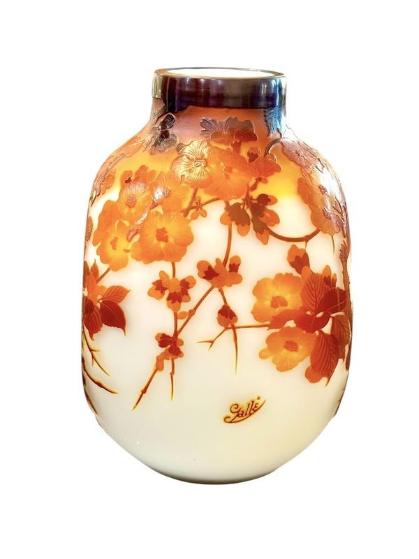 Emile Gallé Vase Art Nouveau "Fleurs de  Pommiers de Japon"-photo-1