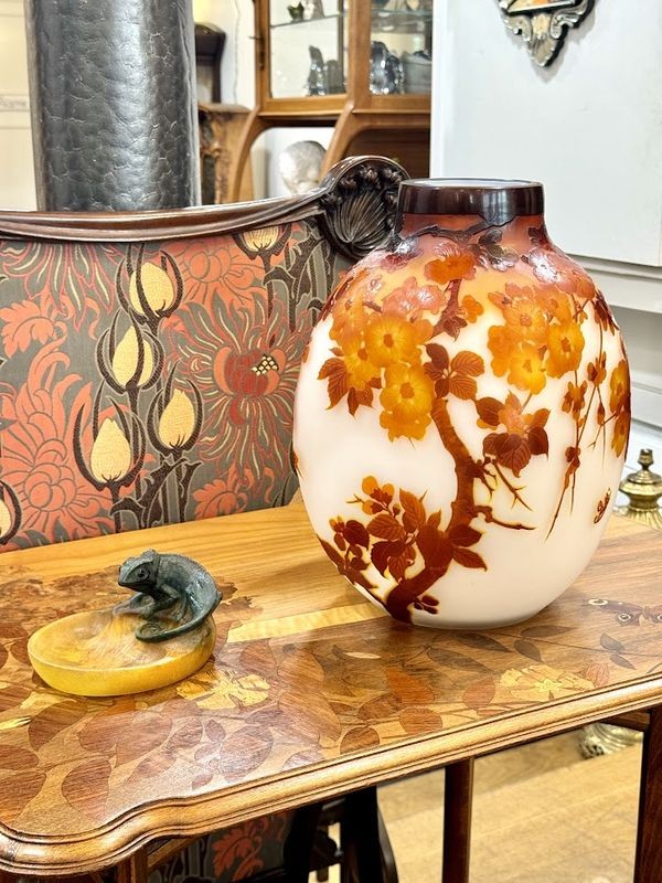 Emile Gallé Vase Art Nouveau "Fleurs de  Pommiers de Japon"-photo-3