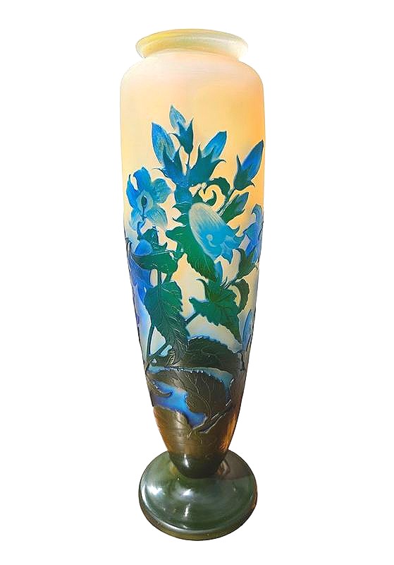 Emile Gallé Vase Art Nouveau "Campanules Bleues"