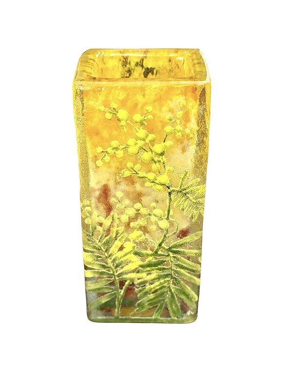 Daum Nancy Art Nouveau Vase "aux Mimosas"-photo-2
