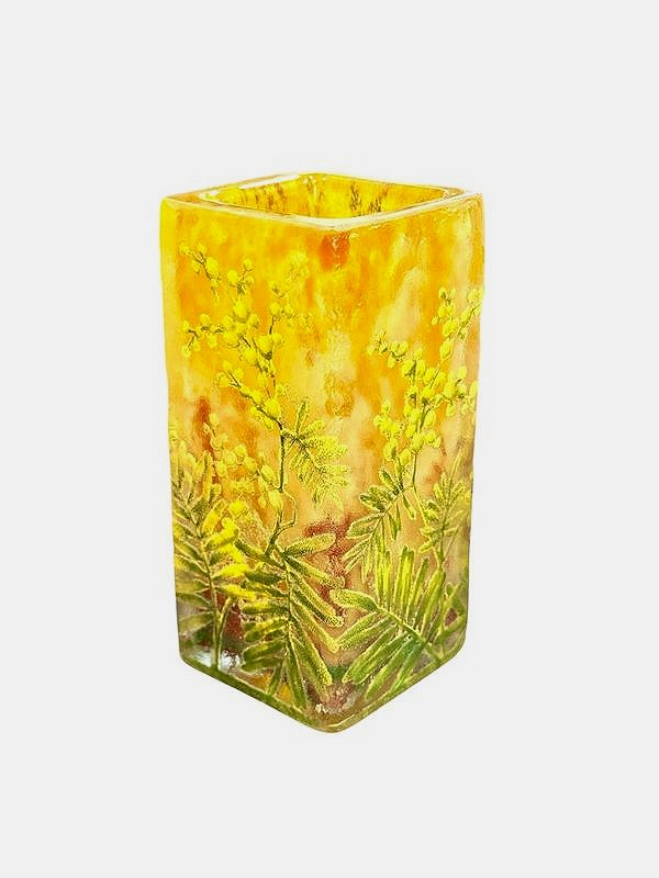Daum Nancy Art Nouveau Vase "aux Mimosas"-photo-2