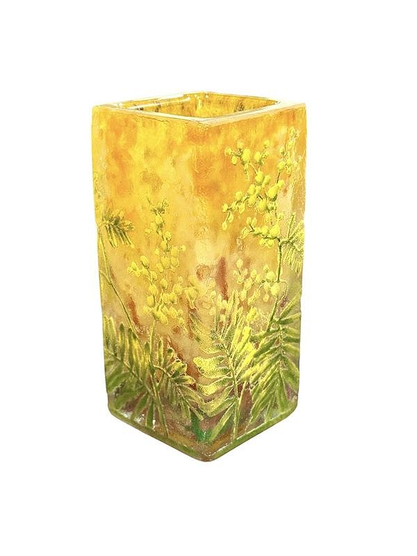 Daum Nancy Art Nouveau Vase "aux Mimosas"-photo-4