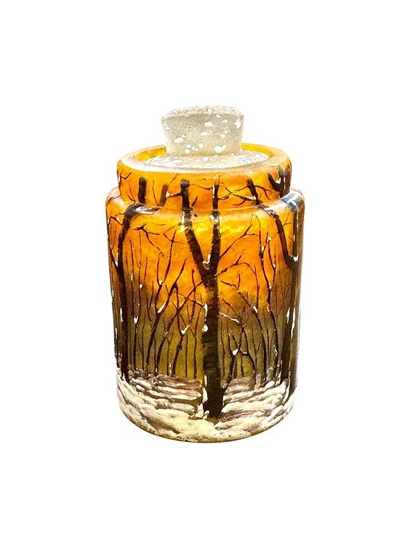 Daum Nancy Art Nouveau Bottle "in The Snow"-photo-3
