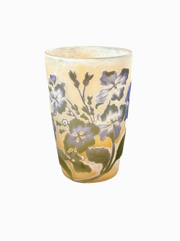 Emile Gallé Art Nouveau Vase "hydrangea And Butterfly"