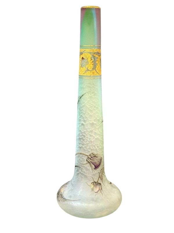 Daum Nancy Grand Vase Art Nouveau "Aux Chardons"-photo-2