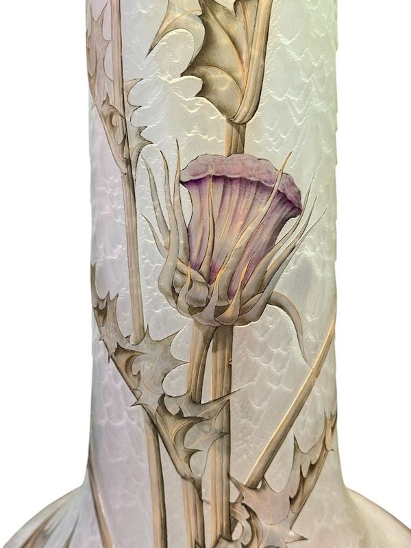 Daum Nancy Grand Vase Art Nouveau "Aux Chardons"-photo-3