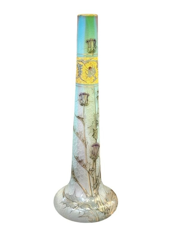 Daum Nancy Grand Vase Art Nouveau "Aux Chardons"-photo-6