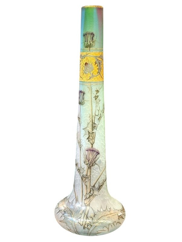 Daum Nancy Grand Vase Art Nouveau "Aux Chardons"