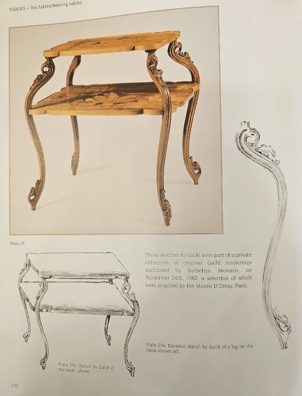 Emile Gallé Art Nouveau Tea Table "butterfly And Gallé Vases"-photo-8