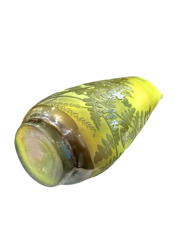 Emile Gallé Art Nouveau Vase "horsetail Fern"-photo-2