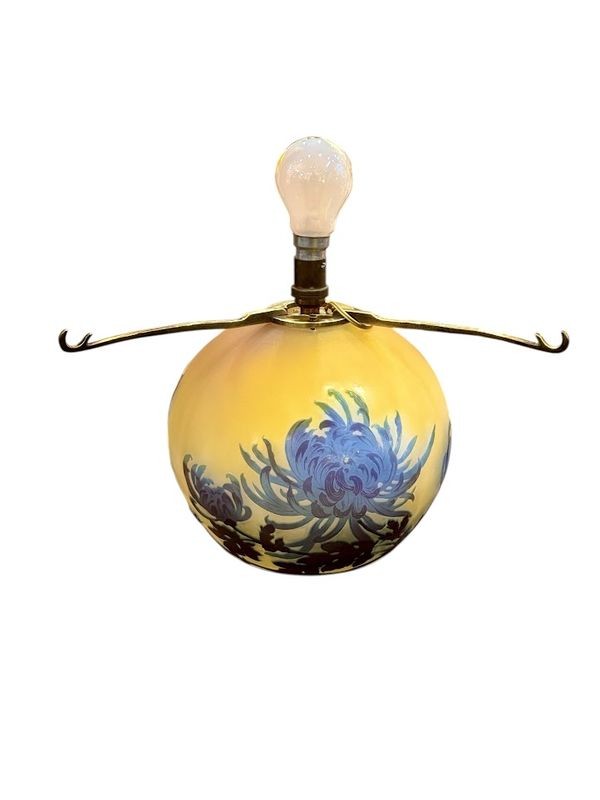 Emile Gallé Art Nouveau Mushroom Lamp "tokyo Chrysanthemums"-photo-1
