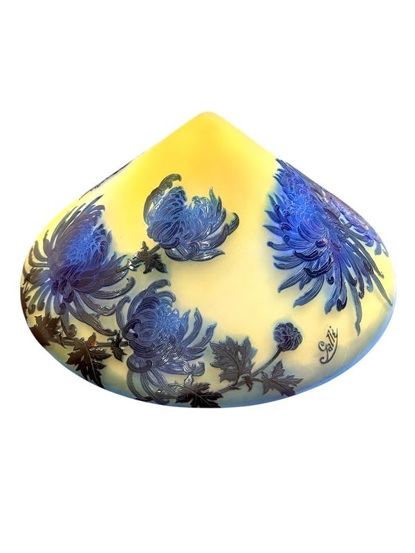 Emile Gallé Art Nouveau Mushroom Lamp "tokyo Chrysanthemums"-photo-3