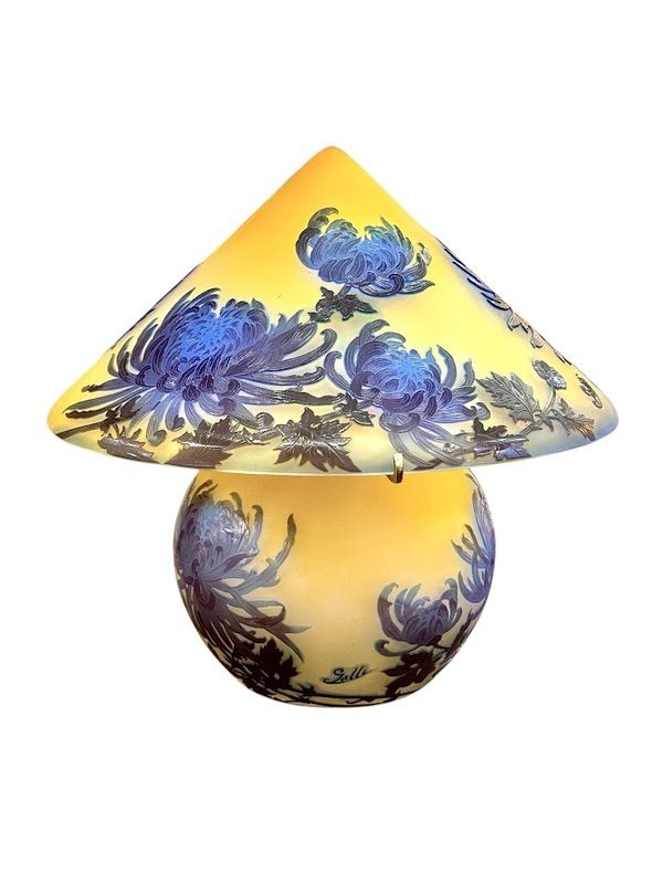 Emile Gallé Art Nouveau Mushroom Lamp "tokyo Chrysanthemums"