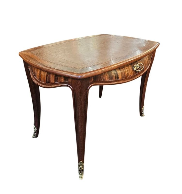 Louis Majorelle Art Nouveau Flat Desk "with Clovers"-photo-2