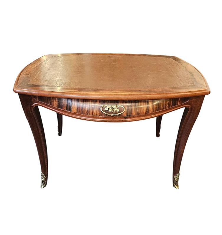 Louis Majorelle Art Nouveau Flat Desk "with Clovers"