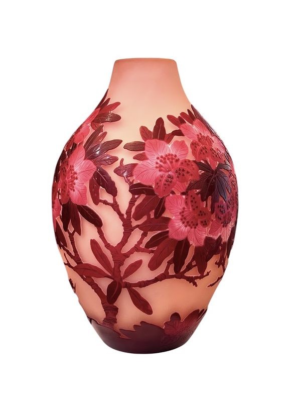 Emile Gallé Vase Art Nouveau "Rhododendrons"-photo-2