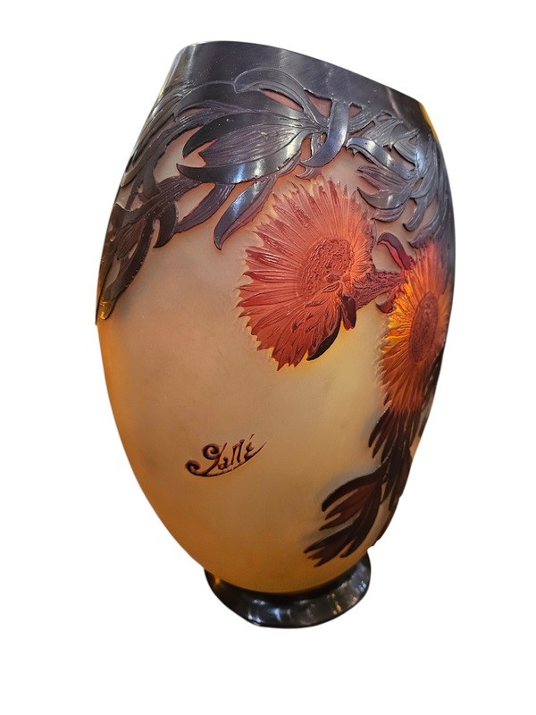 Emile Gallé Vase Art Nouveau "Ficoïdes Rouges"-photo-4