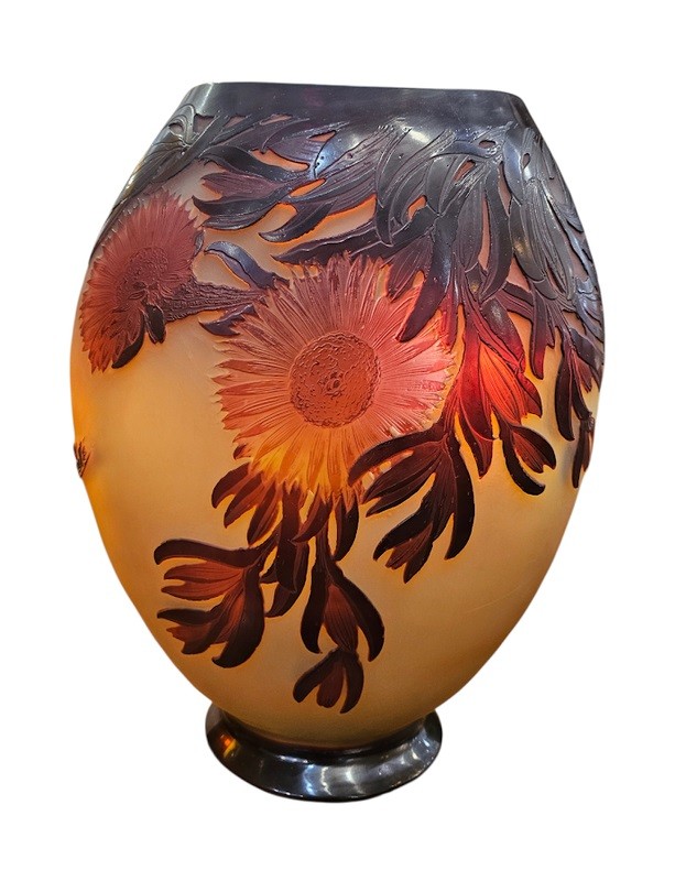 Emile Gallé Vase Art Nouveau "Ficoïdes Rouges"