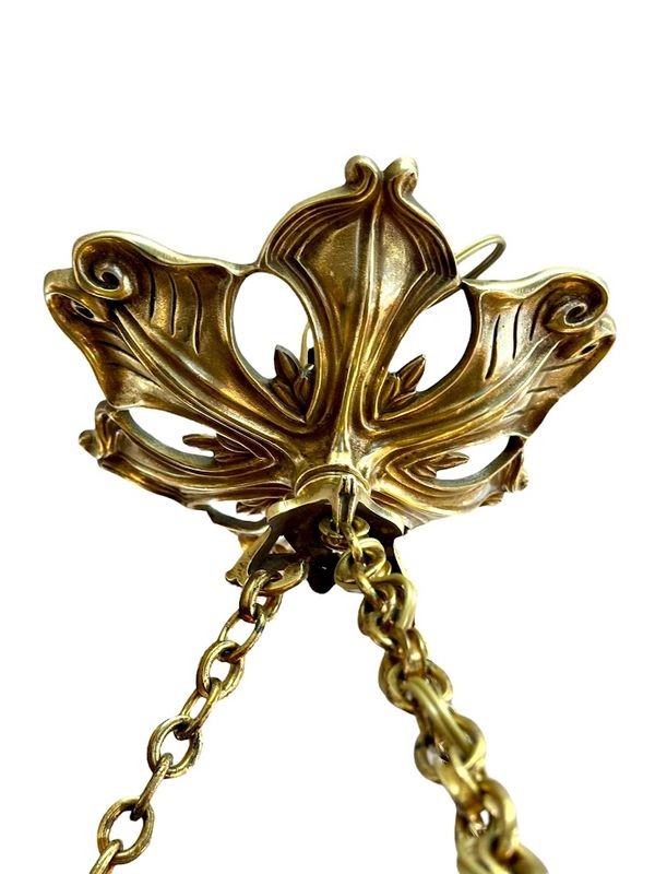 Emile Gallé Art Nouveau Illuminated Basin "prunus"-photo-3