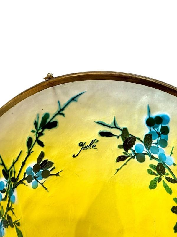 Emile Gallé Art Nouveau Illuminated Basin "prunus"-photo-2