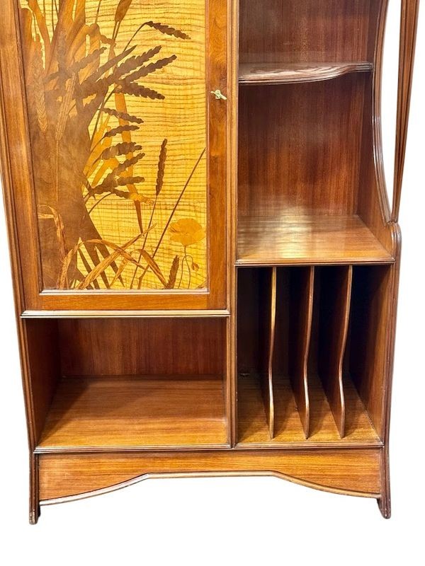 Louis Majorelle Art Nouveau Collector's Cabinet "at The Wheat Fields"-photo-2