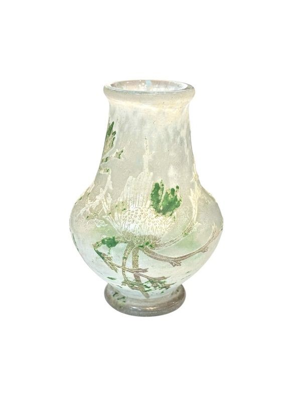 Daum Nancy Art Nouveau Vase "with Thistles"-photo-2