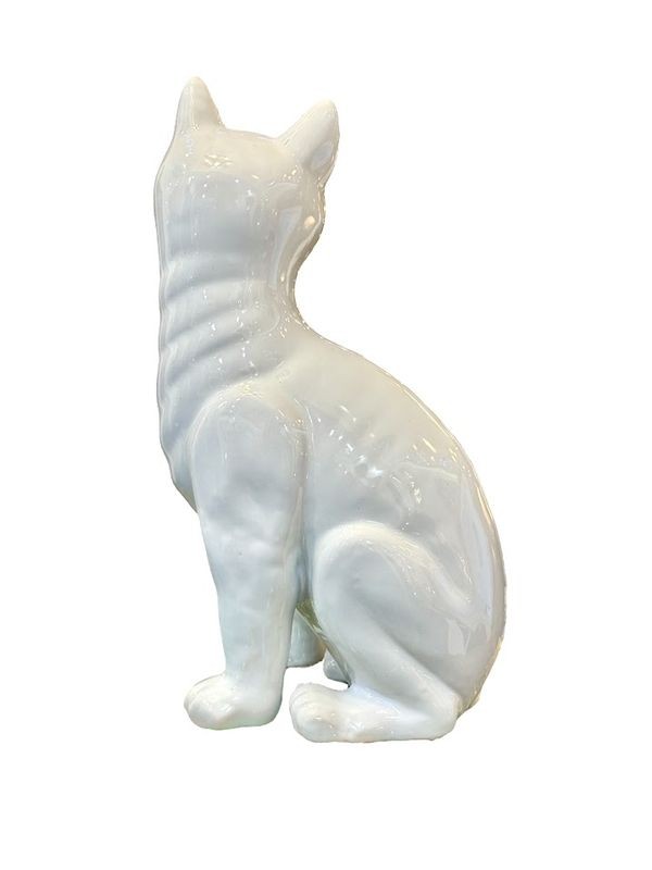 Emile Gallé Chat Assis en Céramique Art Nouveau-photo-3