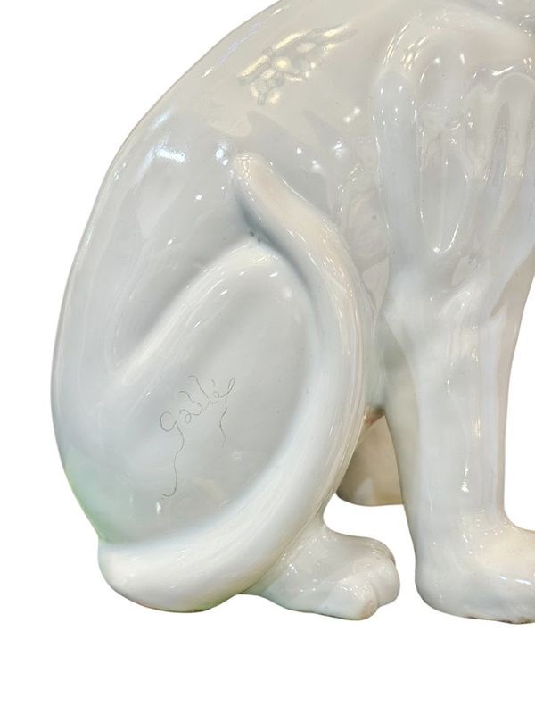 Emile Gallé Chat Assis en Céramique Art Nouveau-photo-2