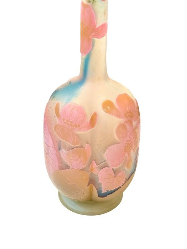 Emile Gallé Art Nouveau Soliflore Vase "floral Decor"-photo-2