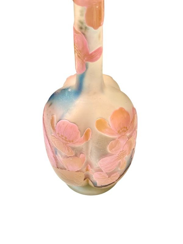 Emile Gallé Art Nouveau Soliflore Vase "floral Decor"-photo-3