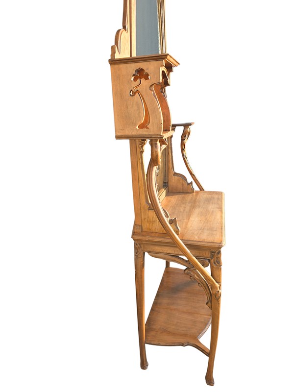 Louis Brouhot Grande Console Art Nouveau "Aux Iris"-photo-4