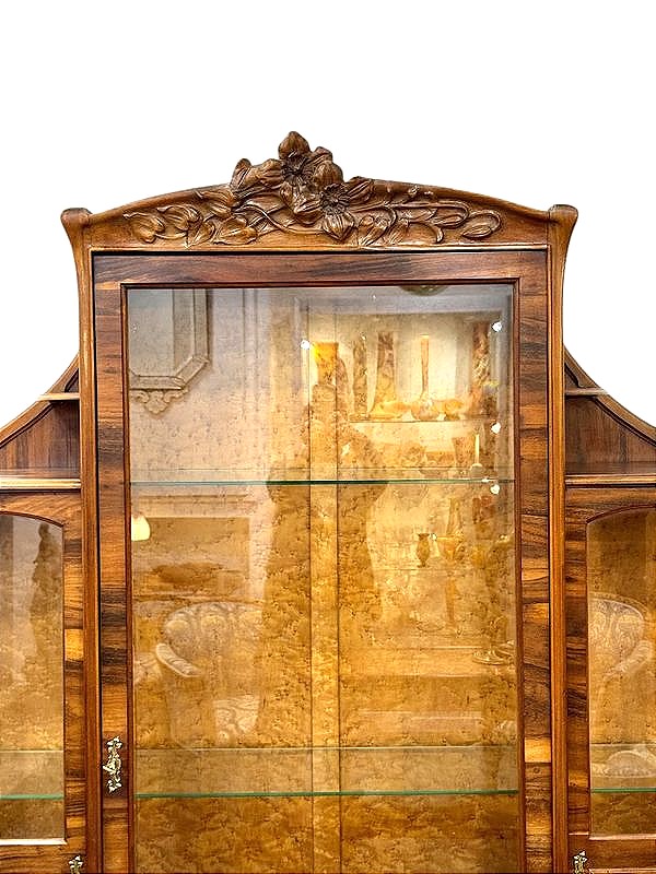 Camille Gauthier Art Nouveau Marquetry Display Case "clematis"-photo-1