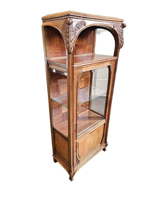 Vitrine Art Nouveau Ecole de Nancy "Fougère Scolopendre"-photo-2