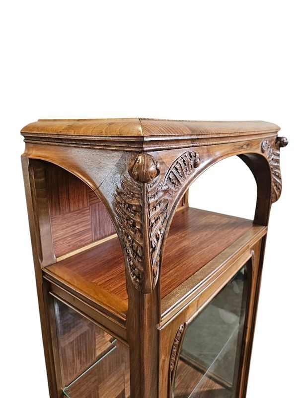 Vitrine Art Nouveau Ecole de Nancy "Fougère Scolopendre"-photo-4