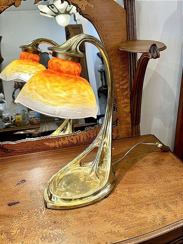 Daum Nancy Importante Lampe De Bureau Art Nouveau-photo-6