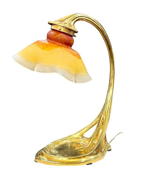 Daum Nancy Importante Lampe De Bureau Art Nouveau