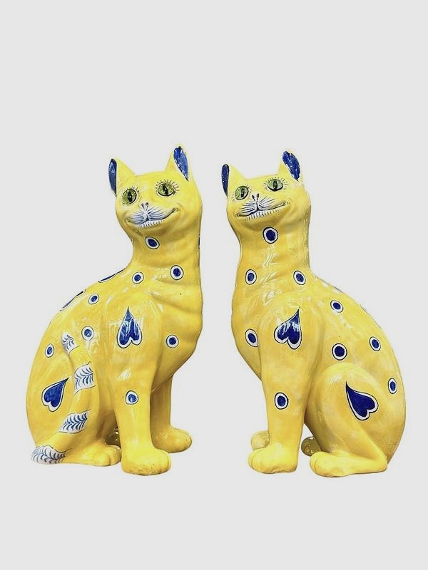 Emile Gallé Paire De Chats Art Nouveau