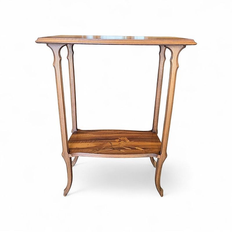 Emile Gallé Table Volante Art Nouveau "Aux Œillets"-photo-3