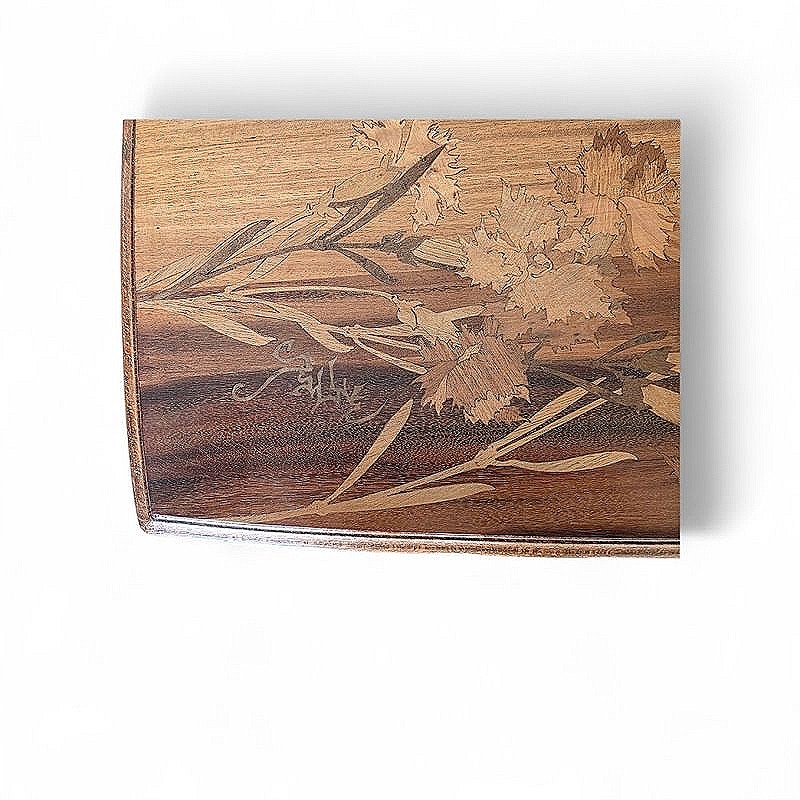 Emile Gallé Table Volante Art Nouveau "Aux Œillets"-photo-1