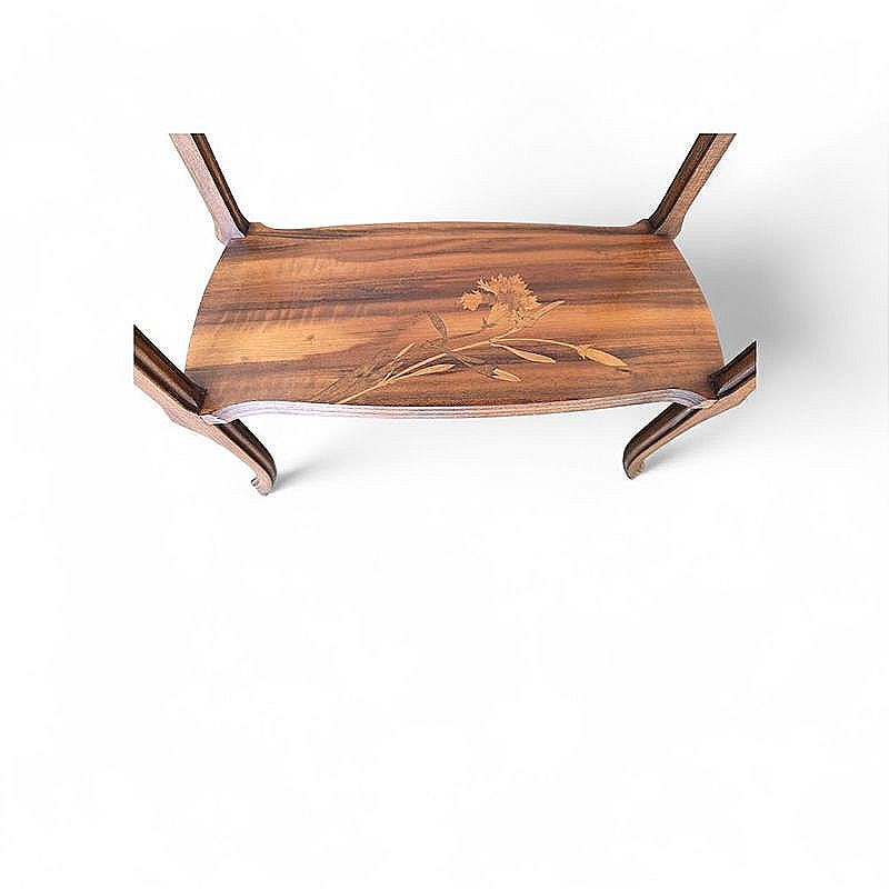Emile Gallé Table Volante Art Nouveau "Aux Œillets"-photo-3