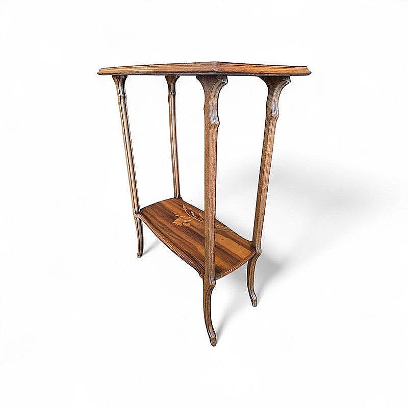 Emile Gallé Table Volante Art Nouveau "Aux Œillets"-photo-5